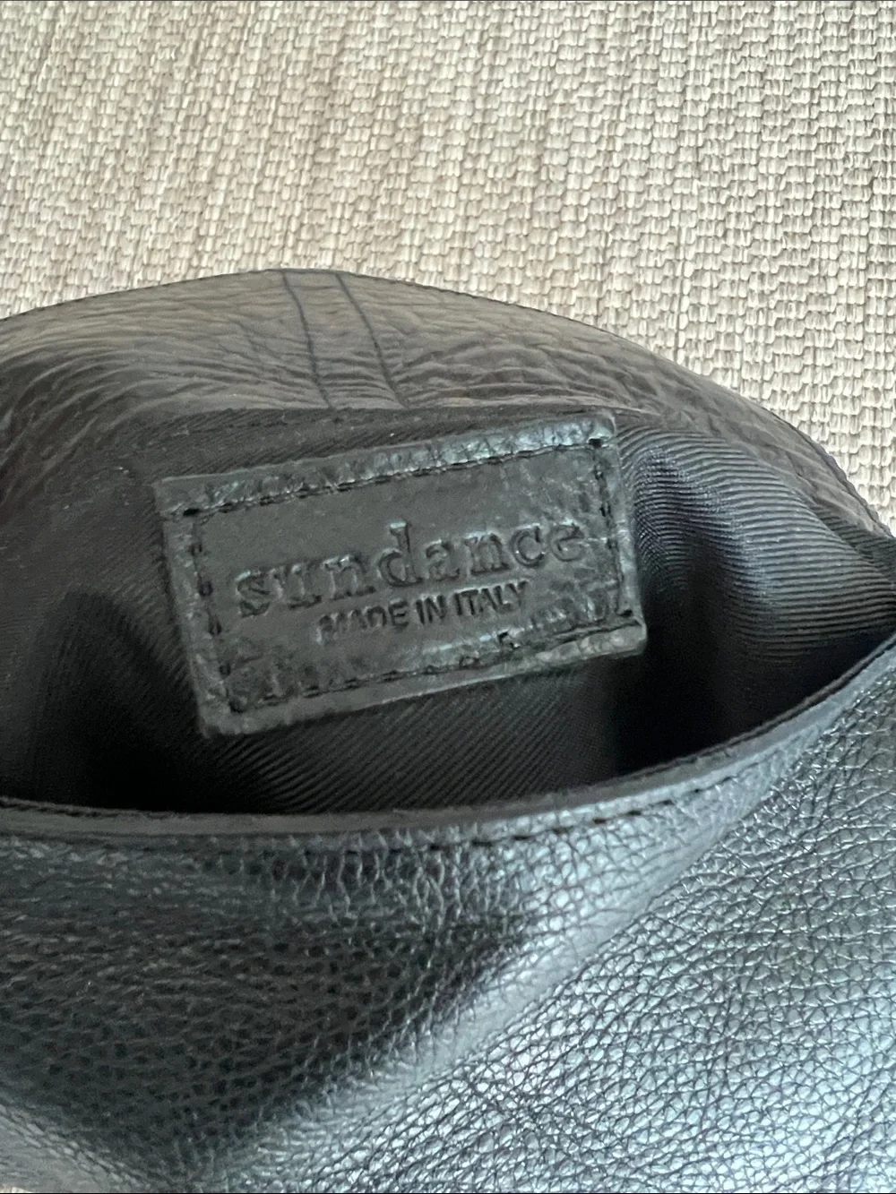 SUNDANCE Vera Pelle Genuine Leather Black Small Crossbody Bag